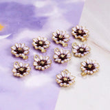 10Pcs Sakura Flower Pendant Charms for DIY Jewelry Making