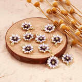 10Pcs Sakura Flower Pendant Charms for DIY Jewelry Making