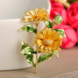 Pink Chrysanthemum Flower Brooches Pins Enamel Corsages Pin