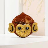 Acrylic Animal Monkey Brooches Cute Sitting Pet Pin