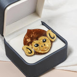 Acrylic Animal Monkey Brooches Cute Sitting Pet Pin