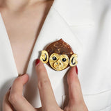Acrylic Animal Monkey Brooches Cute Sitting Pet Pin