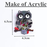 Acrylic Owl Brooch Pins for Women Kids Resin Corsage Clips Pins