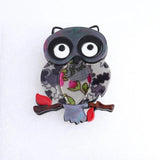 Acrylic Owl Brooch Pins for Women Kids Resin Corsage Clips Pins