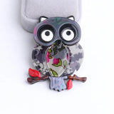 Acrylic Owl Brooch Pins for Women Kids Resin Corsage Clips Pins