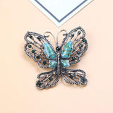 Lg Crystal Water Drop Animal Brooch Vintage Pendant Butterfly Owl Wedding Pin