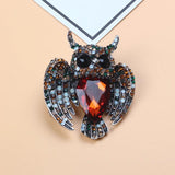 Lg Crystal Water Drop Animal Brooch Vintage Pendant Butterfly Owl Wedding Pin