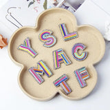 Beaded Initial Brooch Pin, Rhinestone Alphabet Monogram Pins A-Z