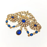 Moroccan Crystal Brooch Plated Pendant Wedding Jewelry