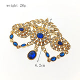 Moroccan Crystal Brooch Plated Pendant Wedding Jewelry