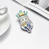 Vintage Greece Myth Character Women Brooch Acrylic Lady Jewelry