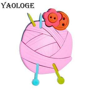 Pink Yarn Ball Brooch Cartoon Pin