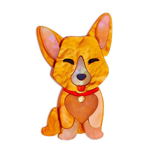 Cute Dog Shape Brooches for Women Acrylic Animal Style Pins