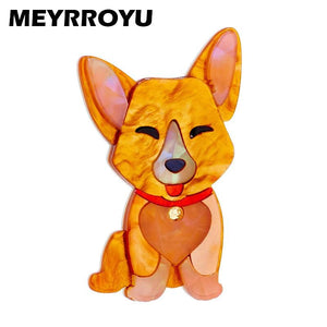 Cute Dog Shape Brooches for Women Acrylic Animal Style Pins