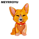Cute Dog Shape Brooches for Women Acrylic Animal Style Pins