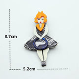 Acrylic Lady with Handbag Brooch - Wedding Bouquets Jewelry