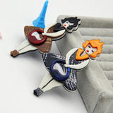 Acrylic Lady with Handbag Brooch - Wedding Bouquets Jewelry