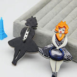Acrylic Lady with Handbag Brooch - Wedding Bouquets Jewelry