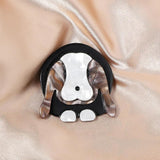 Acrylic Rabbit Brooch for Women Men Sitting Pet Pin Jewelry
