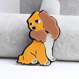 Acrylic Dog Brooches Women Girl Animal Lapel Pins Hat Dress Party Jewelry