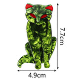 Green Cat Acrylic Brooch Pins Resin Animal Badges Jewelry
