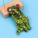 Green Cat Acrylic Brooch Pins Resin Animal Badges Jewelry