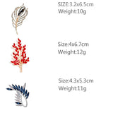 Red Crystal Brooch Pins Women Coats Trees Brooches Collar Jewelry