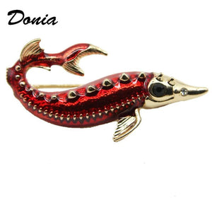 Enamel Dolphin Brooch Chinese Sturgeon Animal Brooch Jewelry Accessories