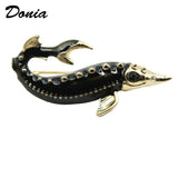 Enamel Dolphin Brooch Chinese Sturgeon Animal Brooch Jewelry Accessories