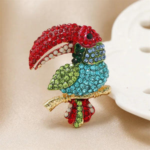 Big Bill Bird Rhinestone Brooch Dress Pin