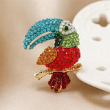 Big Bill Bird Rhinestone Brooch Dress Pin