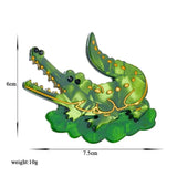 Acrylic Cartoon Crocodile Brooch for Kids