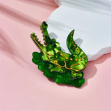 Acrylic Cartoon Crocodile Brooch for Kids