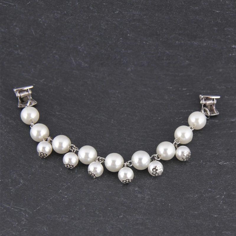 Acrylic Pearls Crystal Rhinestone Collar Clips for Women