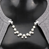 Acrylic Pearls Crystal Rhinestone Collar Clips for Women