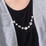 Acrylic Pearls Crystal Rhinestone Collar Clips for Women
