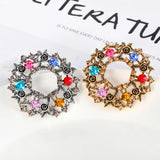 Colorful Wreath Brooch Christmas Jewelry Metal Lapel Pins for Women
