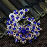 Rhinestone Crystal Flower Brooches 8 Colors Rose Gold Fashion Pins 42*49mm