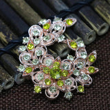 Rhinestone Crystal Flower Brooches 8 Colors Rose Gold Fashion Pins 42*49mm