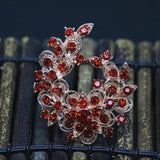 Rhinestone Crystal Flower Brooches 8 Colors Rose Gold Fashion Pins 42*49mm