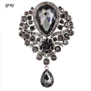 Crystal Water-drop Brooch Vintage Pendant Style Wedding Pins Party Jewelry