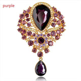 Crystal Water-drop Brooch Vintage Pendant Style Wedding Pins Party Jewelry