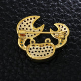 Pink Cubic Zircon Crab Brooch Pin High Animal Marine Life Brooches