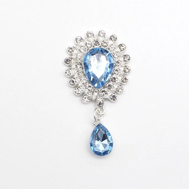 5Pcs Rhinestone Flat Brooch, DIY Wedding Jewelry Accessories
