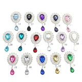 5Pcs Rhinestone Flat Brooch, DIY Wedding Jewelry Accessories