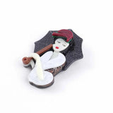 Acrylic Lady Figure Umbrella Brooch Pin Party Jewelry