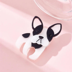 Dog Brooch for Woman Acrylic Girl Cartoon Animal Funny Birthday Accessories
