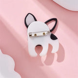 Dog Brooch for Woman Acrylic Girl Cartoon Animal Funny Birthday Accessories