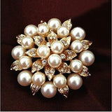 High-Grade Pearl Flower Brooch Rhinestone Jewelry Pin