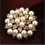 High-Grade Pearl Flower Brooch Rhinestone Jewelry Pin